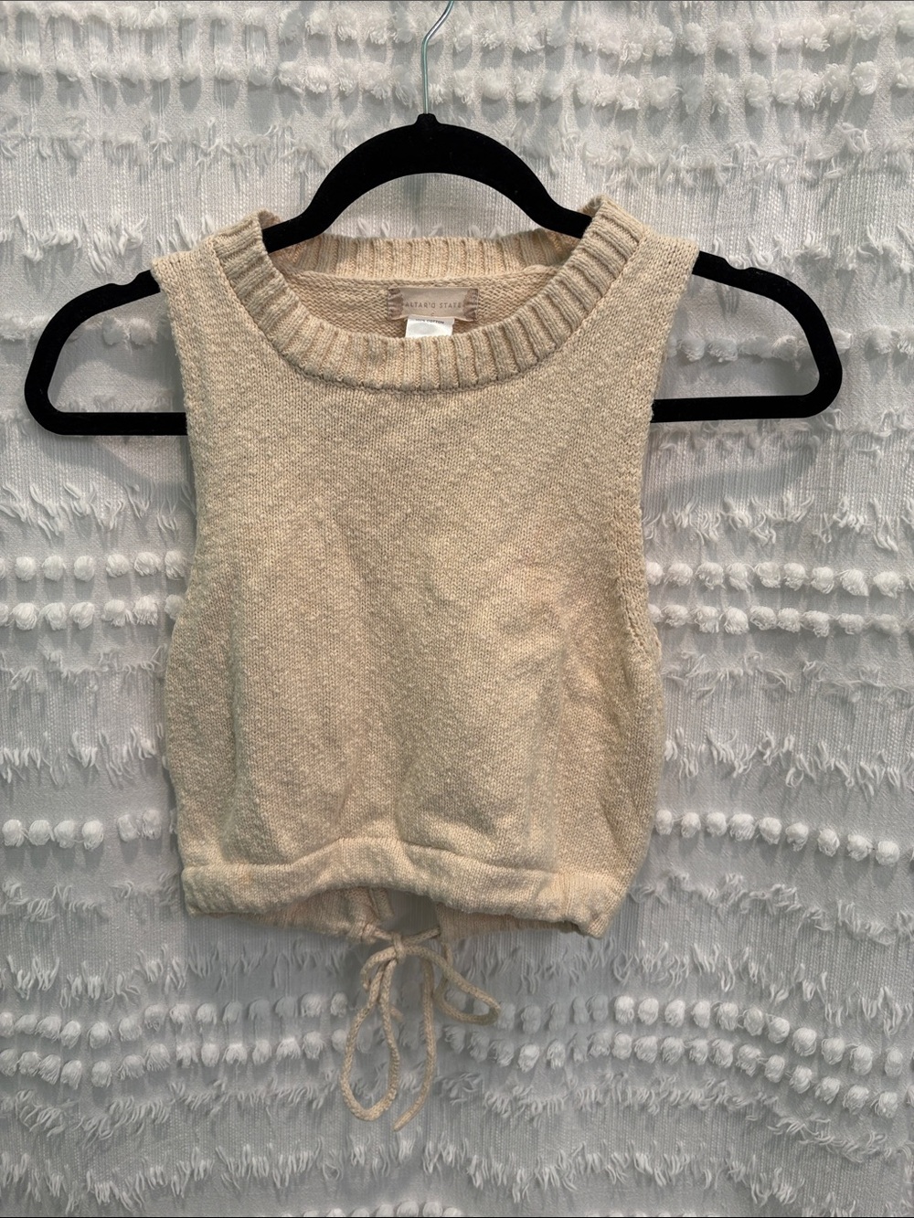 Altar'd State Cream Cotton Ribbed Crewneck Tank
